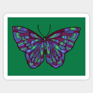 Purple and Blue Butterfly Art Sticker